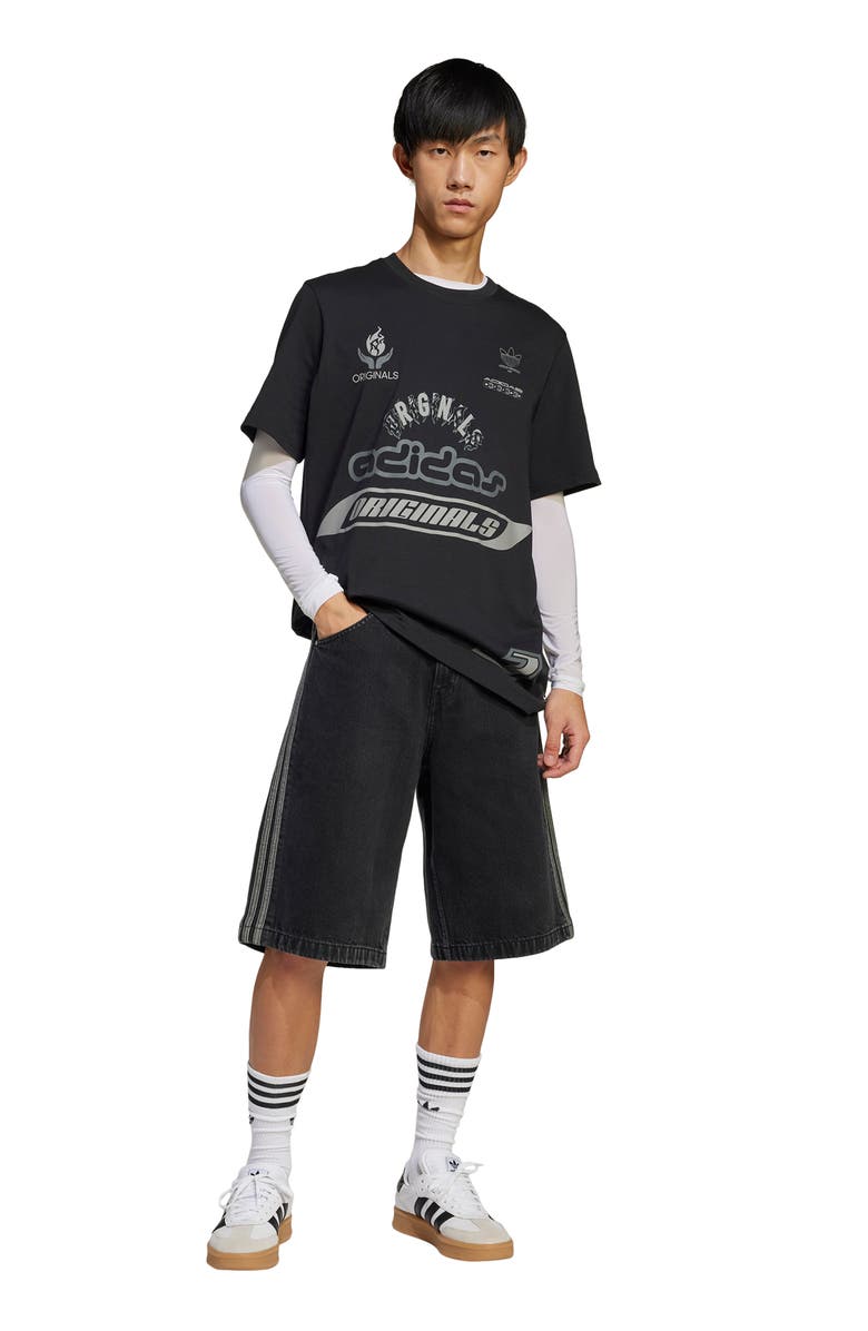 adidas Originals Adicolor Firebird Denim Shorts, Alternate, color,