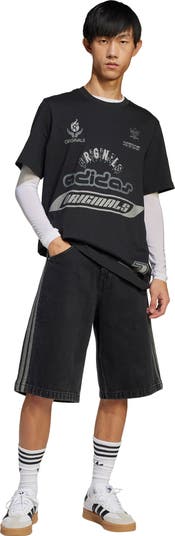 adidas Originals Adicolor Firebird Denim Shorts | Nordstrom
