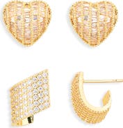 Cara Set of 2 Pavé Crystal Stud Earrings