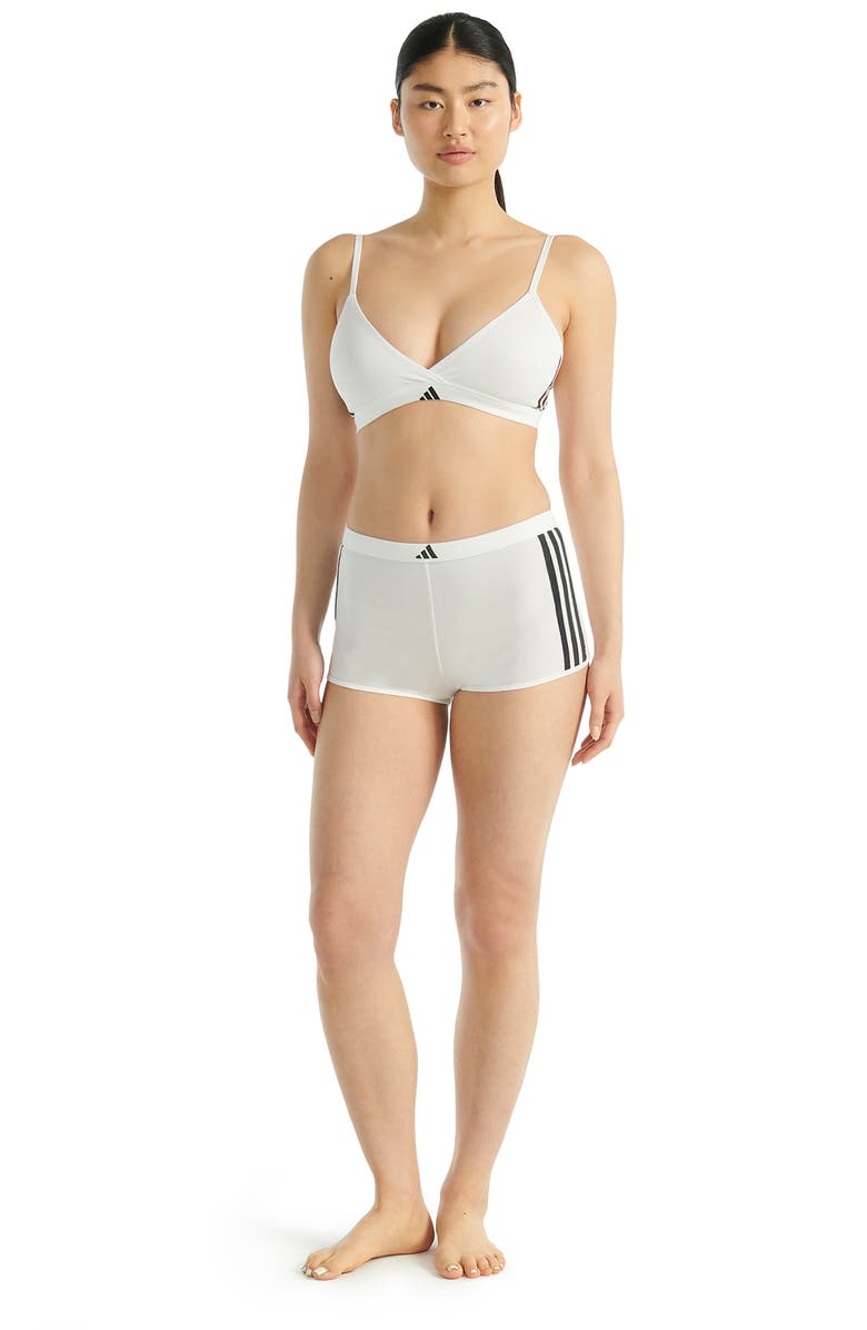 adidas Originals Cotton Blend Triangle Bralette, Alternate, color, White