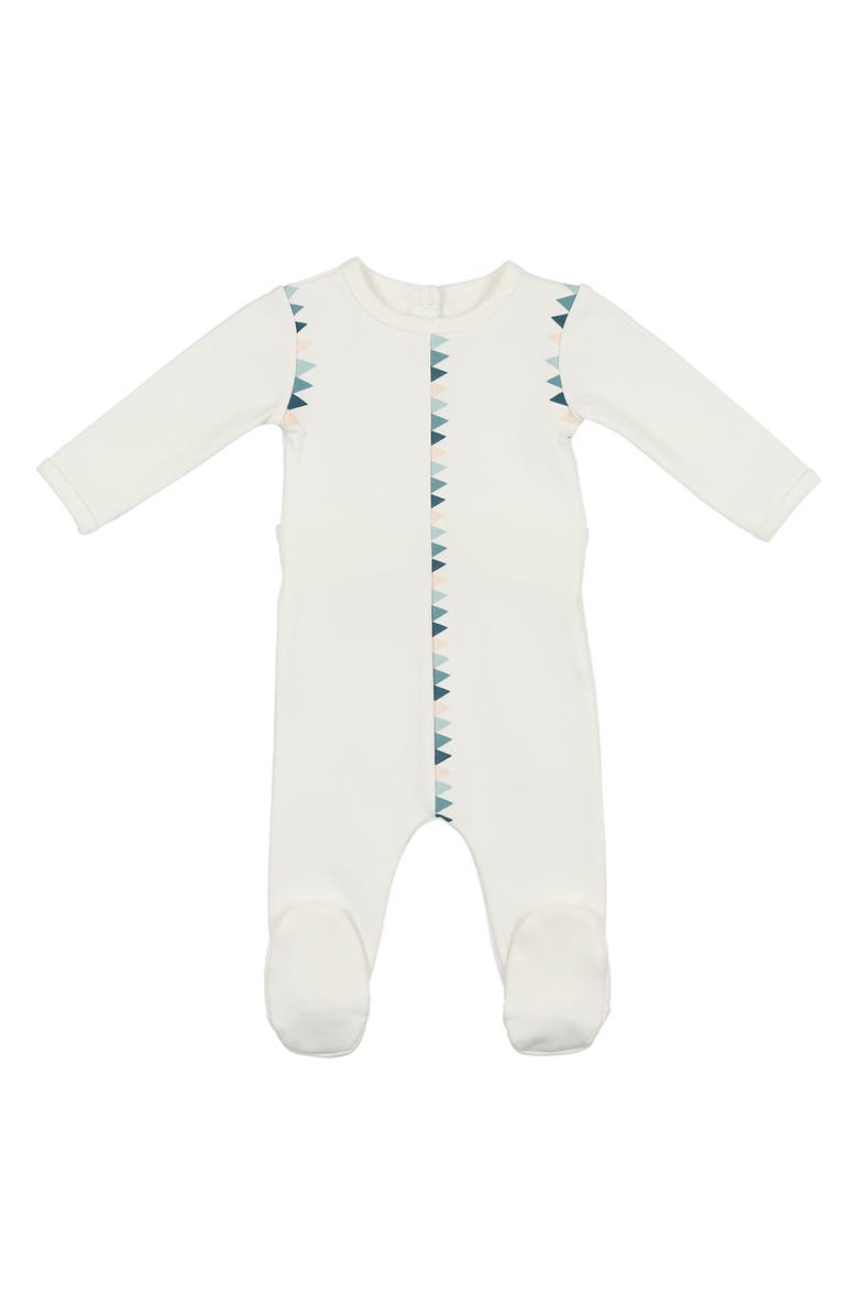 Manière Triangle Cotton Blend Footie, Main, color, White