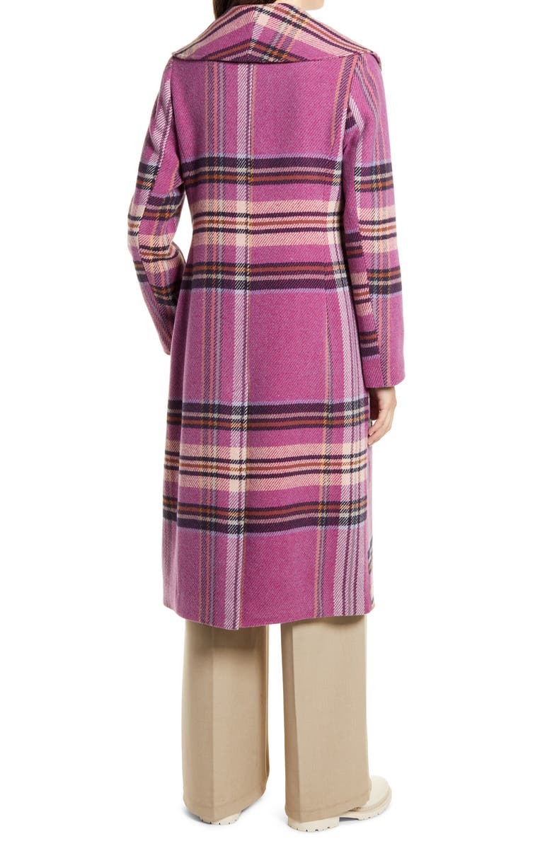 Halogen<sup>®</sup> Plaid Shawl Collar Double Breasted Coat, Alternate, color,