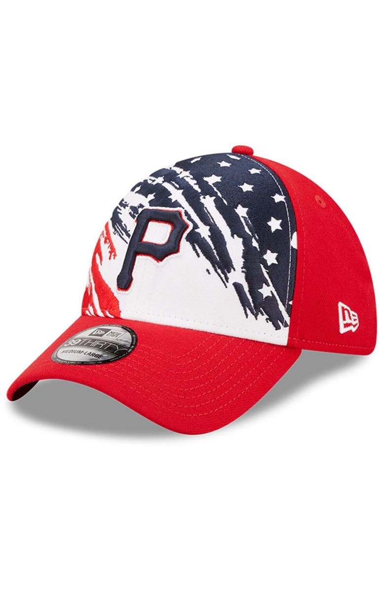New Era Men's New Era Red Pittsburgh Pirates 2022 4th of July 39THIRTY Flex Hat, Main, color,