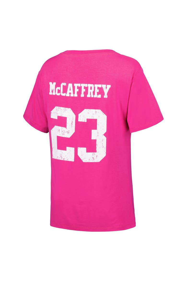 Women's Majestic Threads Christian McCaffrey Pink San Francisco 49ers Name & Number T-Shirt, Alternate, color, Pink