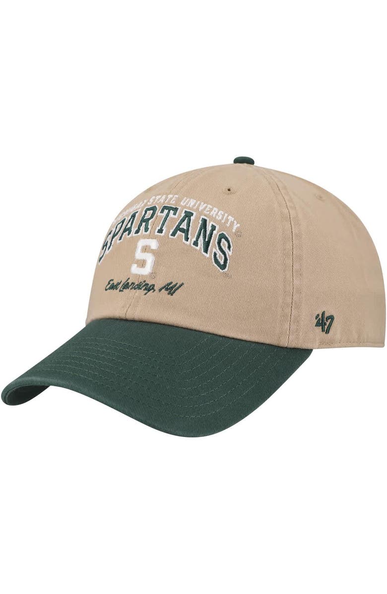 '47 Men's '47 Khaki Michigan State Spartans Local Clean Up Adjustable Hat, Main, color, Khaki