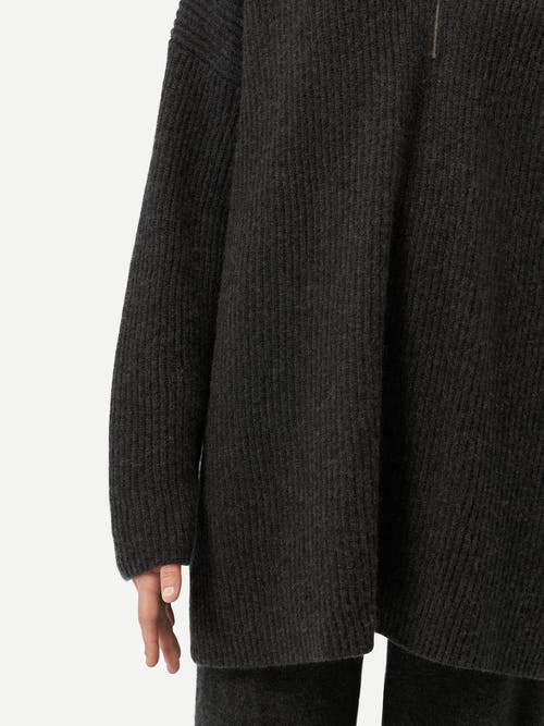 Gobi Mongolian Cashmere Cashmere Quarter-zip Sweater In Charcoal