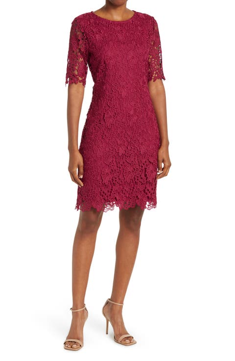 Jewel Neck Lace Dress