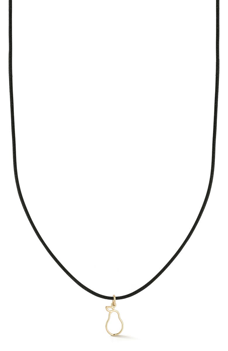Ember Fine Jewelry <p>14K Gold Pear Pendant Cord Necklace</p>, Main, color, Gold