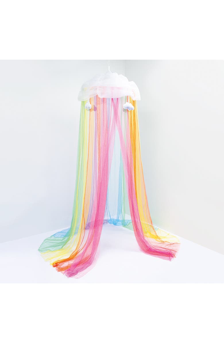 Three Cheers For Girls Over The Rainbow Bed Canopy, 8 Foot Height & 24 Inch Diameter, Alternate, color, Multicolored