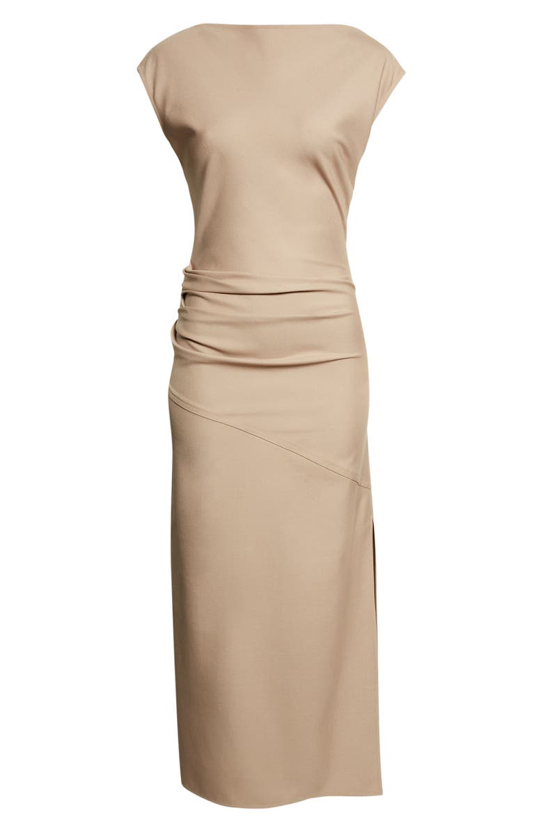 Proenza Schouler Katia Wool Blend Gabardine Midi Dress, Alternate, color, Khaki