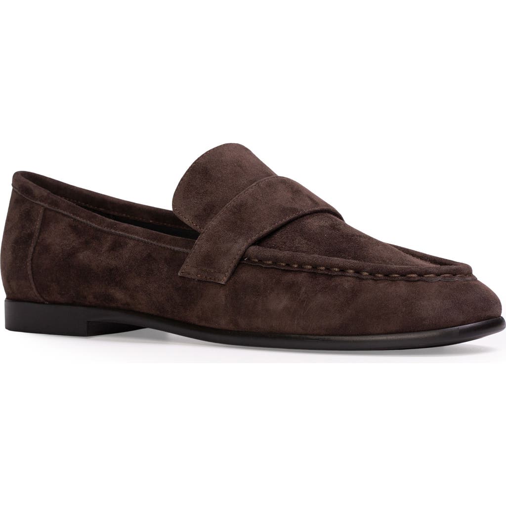 Black Suede Studio Arrow Loafer In Hot Fudge Suede