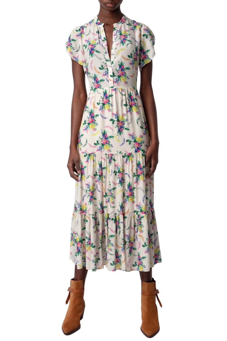Razy Soft Bouquet Tulip Sleeve Dress, Main, color, MASTIC