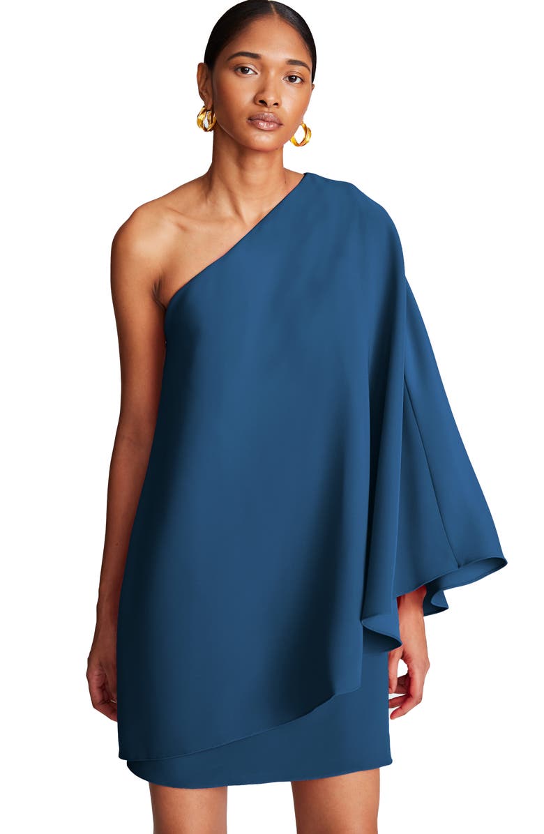 HALSTON Melina One-Shoulder Crepe Cocktail Dress, Alternate, color,