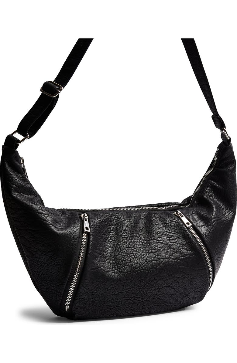 Topshop Croissant Faux Leather Crossbody Bag, Alternate, color,