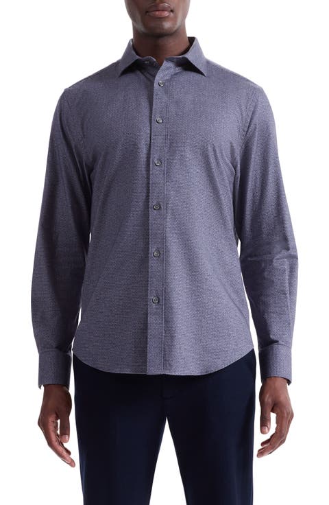 Axel Shaped Fit Brushed Mélange Button-Up Shirt