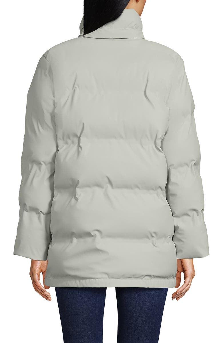 Lands' End Squall Insulated Slicker Puffer Jacket, Alternate, color, Soft Silver