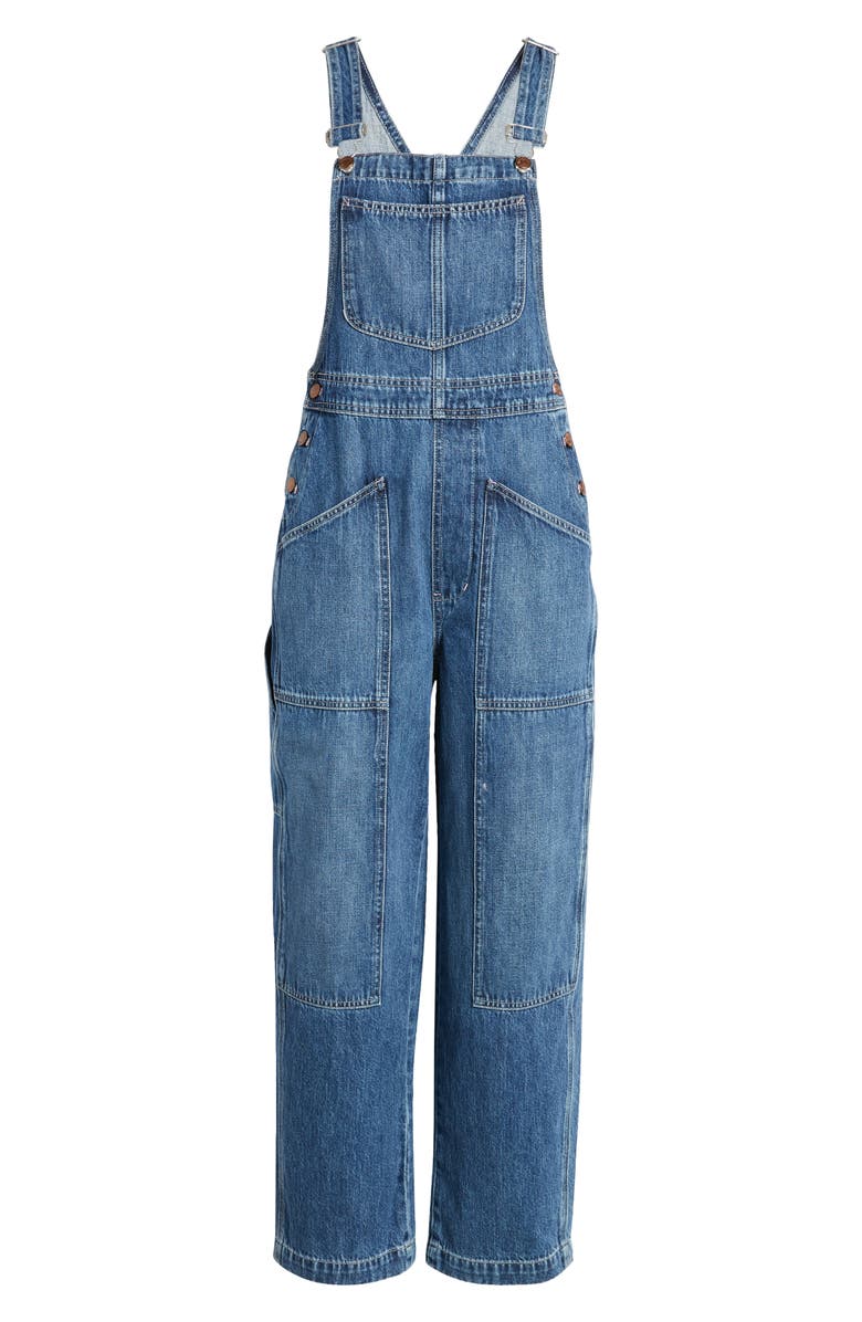 Madewell Oversize Denim Carpenter Overalls, Alternate, color,
