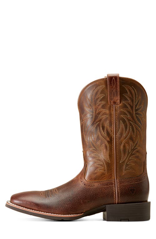 Ariat Sport Wide Square Toe Cowboy Boot In Brown