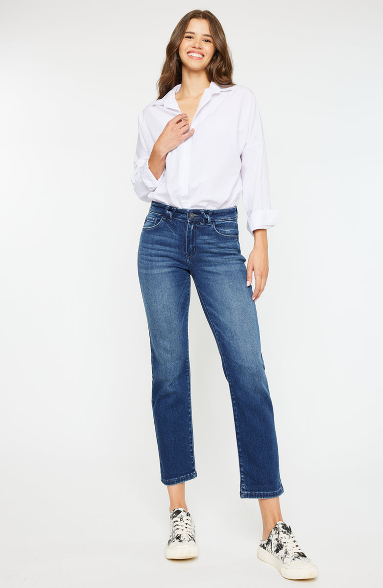 KanCan Dolores Mid Rise Slim Straight Fit Jeans, Main, color, Dark Wash