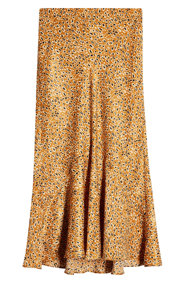 Topshop Leopard Satin Flounce Skirt, Alternate, color, 
