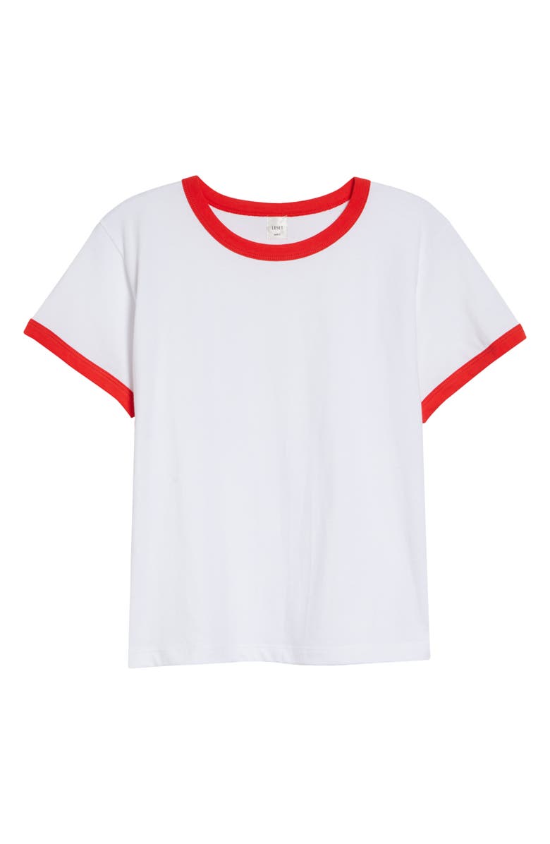LESET Margo Ringer T-Shirt, Alternate, color, White/ Cerise