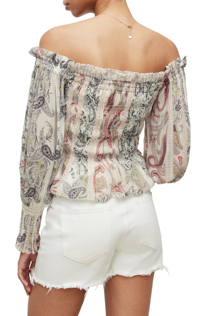 AllSaints Lara Makutu Off the Shoulder Top, Alternate, color, 