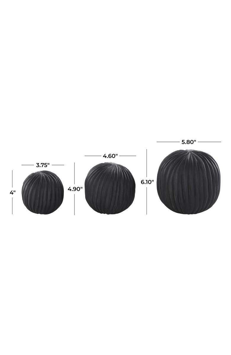 SONOMA SAGE HOME 3-Piece Black Teak Wood Decorative Orbs, Alternate, color, Black