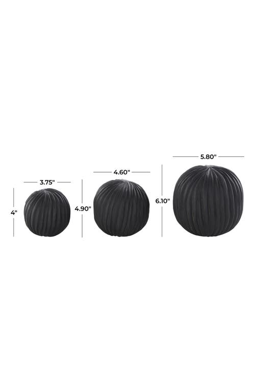 Sonoma Sage Home 3-piece Black Teak Wood Decorative Orbs In Black