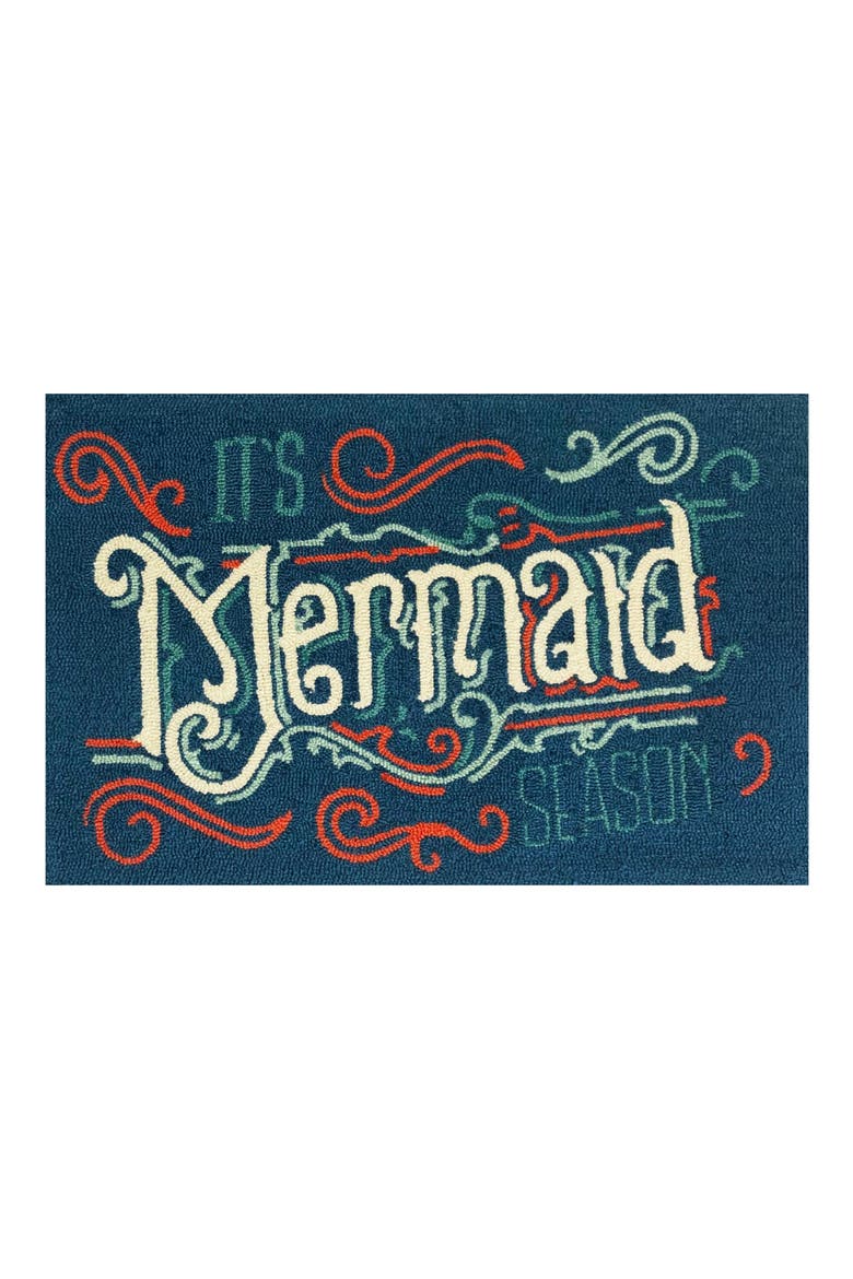 Mermaid Season Doormat, Main, color, NAVY/ MULTI