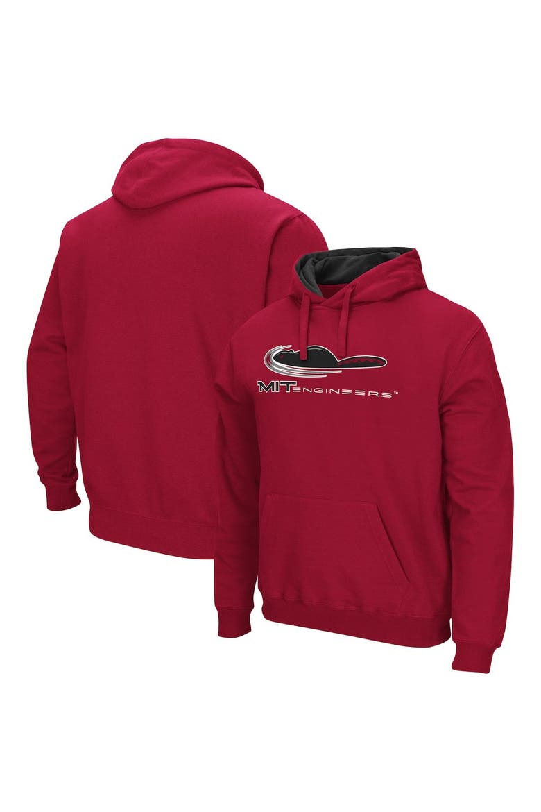 Men's Colosseum Cardinal MIT Engineers Arch and Logo Pullover Hoodie, Main, color, Cardinal