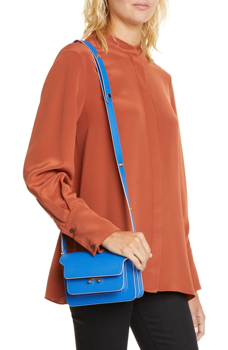 Marni Small Trunk Leather Shoulder Bag, Alternate, color,