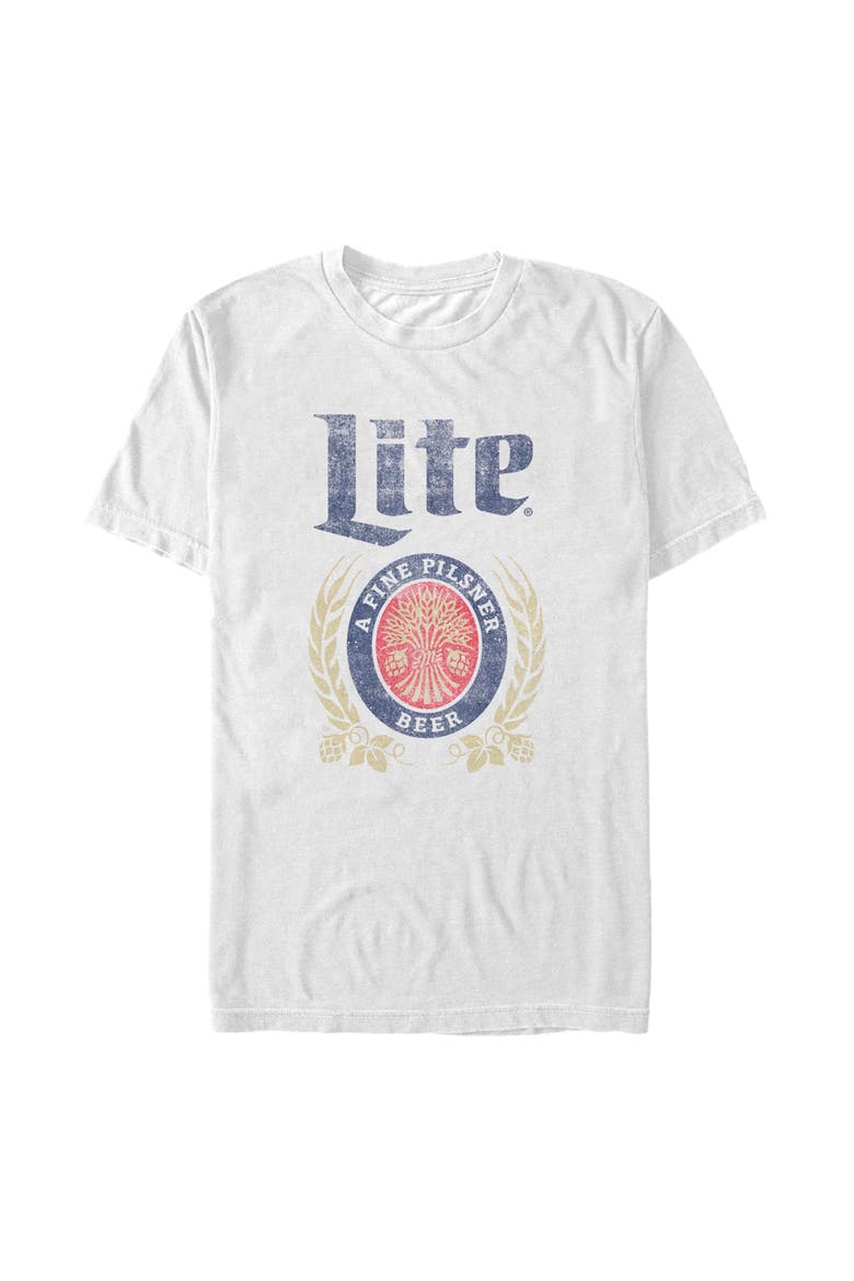 Men's A Fine Pilsner Distressed Graphic T-Shirt, Main, color, White
