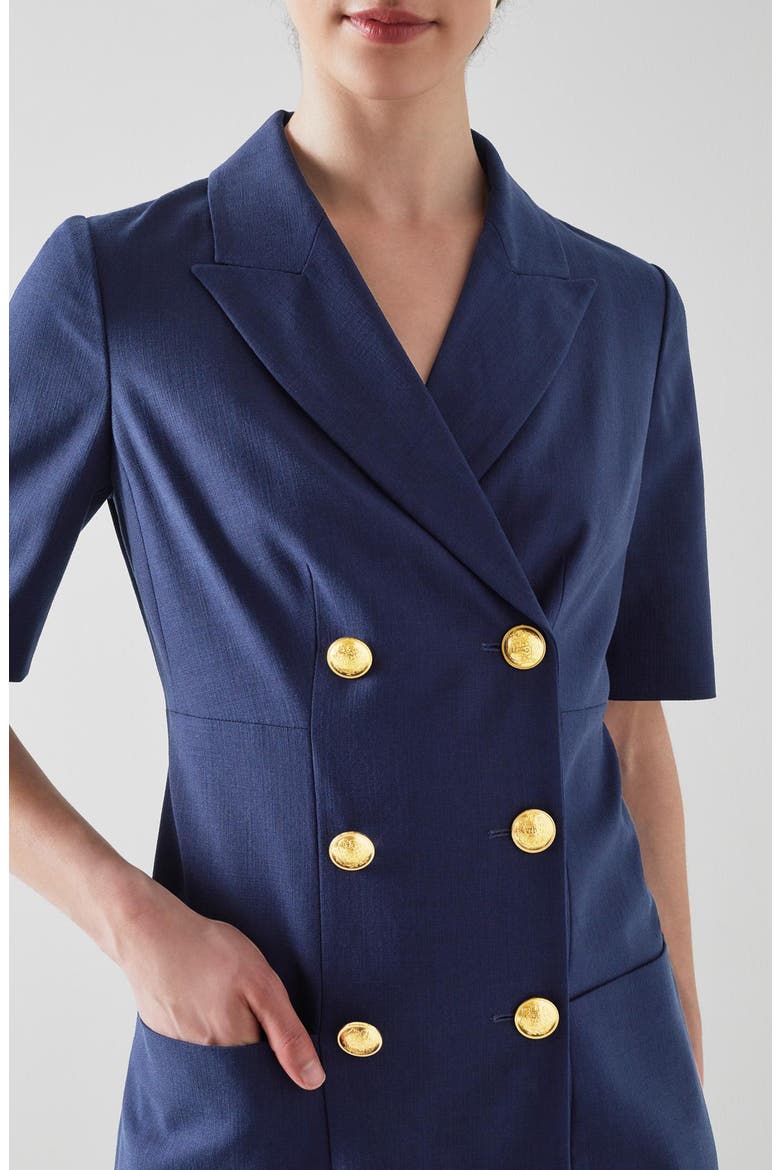 Kennedy Double Breasted Blazer Dress, Alternate, color, SPRING NAVY