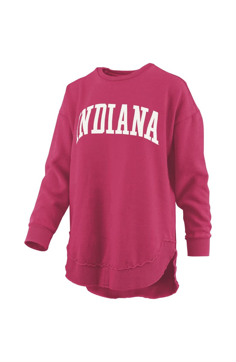 PRESSBOX Women
s Pressbox  Crimson Indiana Hoosiers Melange Poncho Vintage Fleece Long Sleeve Pullover Sweatshirt, Alternate, color, Crimson