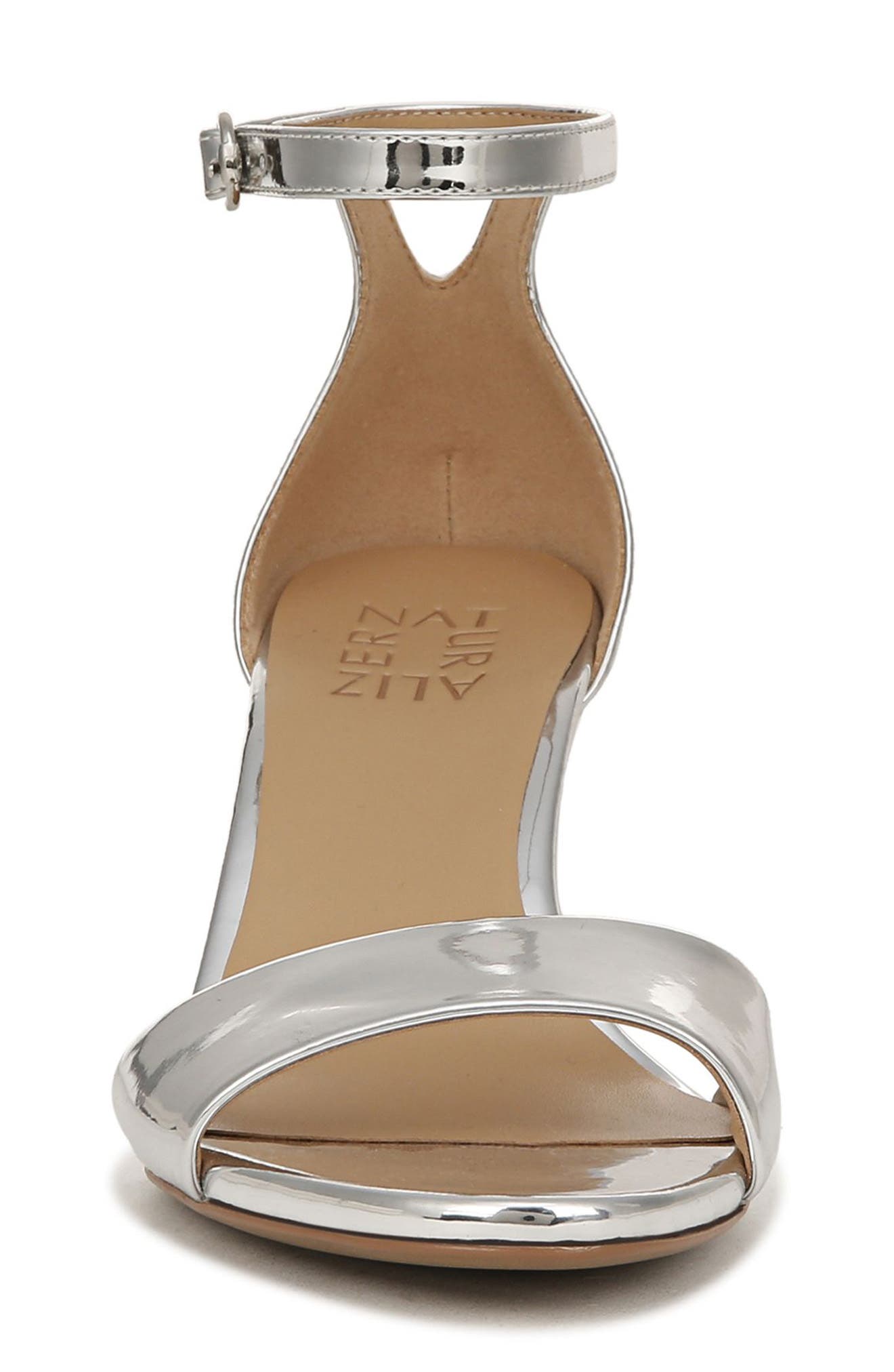 Vera Ankle Strap Wedge Sandal, Alternate, color, SILVER SYNTHETIC