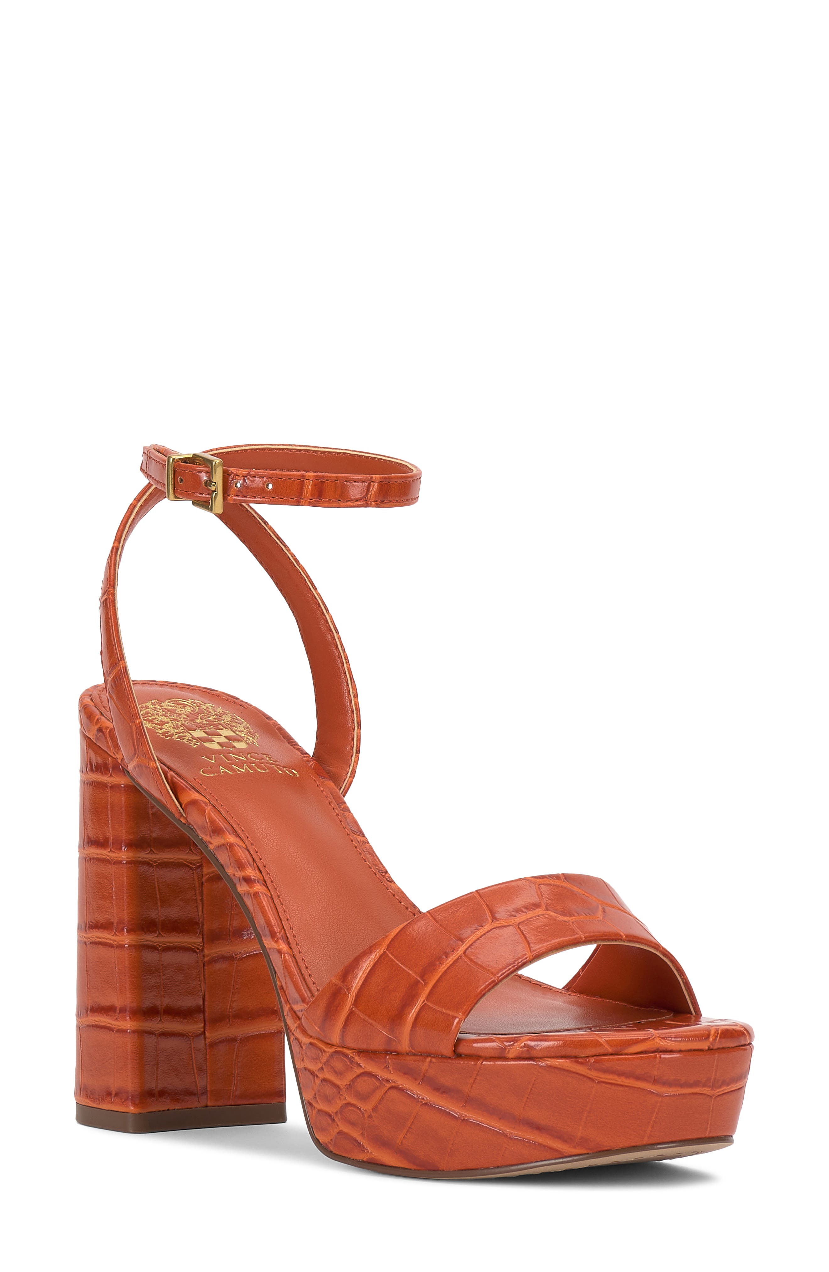 Vince Camuto Pendry Ankle Strap Platform Sandal, Main, color, Sunset