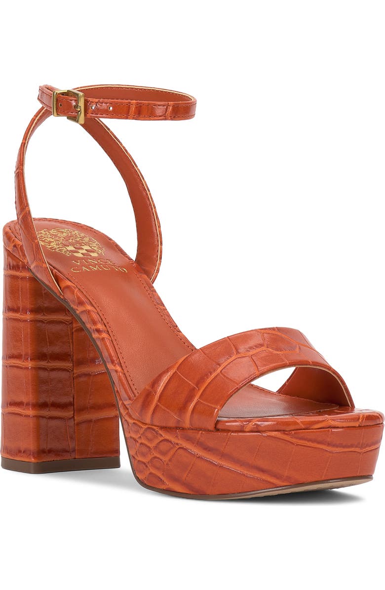 Vince Camuto Pendry Ankle Strap Platform Sandal, Main, color, Sunset