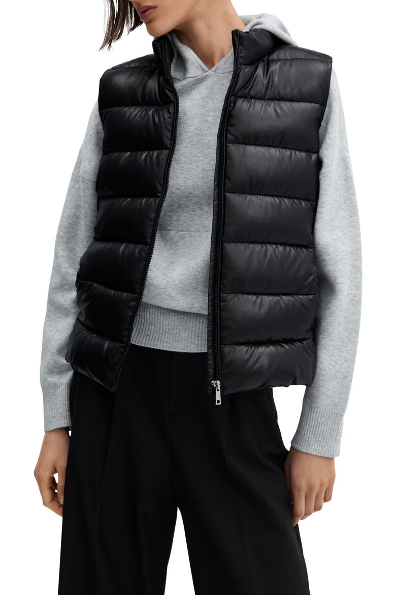 Ultralight Quilted Water Repellent Vest, Main, color, BLACK