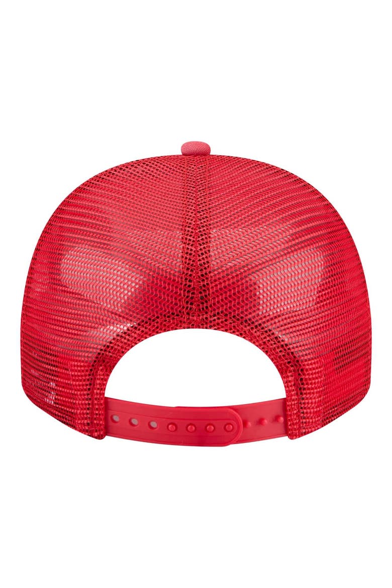 Unisex New Era  Red Indiana Fever Worn Foam Front 9FIFTY A-Frame Trucker Rope Snapback Hat, Alternate, color, Red