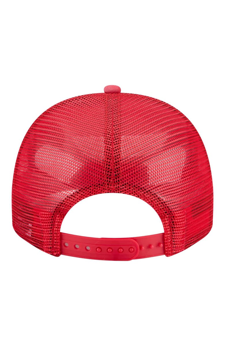 New Era Unisex New Era Red Indiana Fever Worn Foam Front 9FIFTY A-Frame Trucker Rope Snapback Hat, Alternate, color, Red