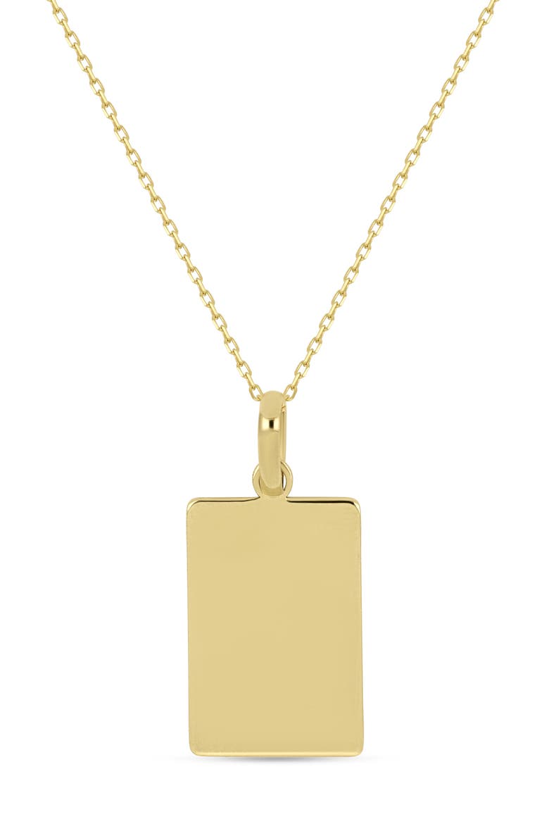 14K Gold Rectangle Dog Tag Pendant Necklace (Online Trunk Show), Main, color, 14K YELLOW GOLD