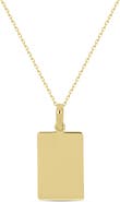 Bony Levy 14K Gold Rectangle Dog Tag Pendant Necklace (Online Trunk Show)