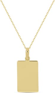 Bony Levy 14K Gold Rectangle Dog Tag Pendant Necklace (Online Trunk Show)