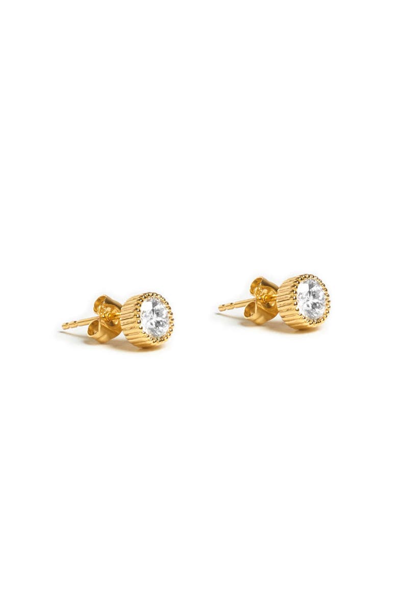 ZARUX Radiant Glow Studs, Main, color, Yellow Gold
