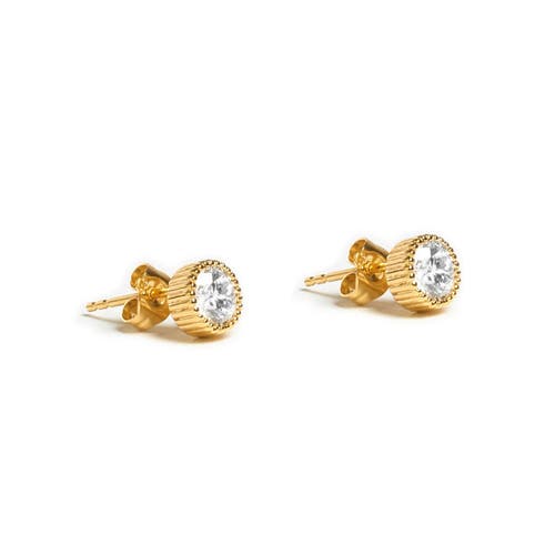 Zarux Radiant Glow Studs In Gold