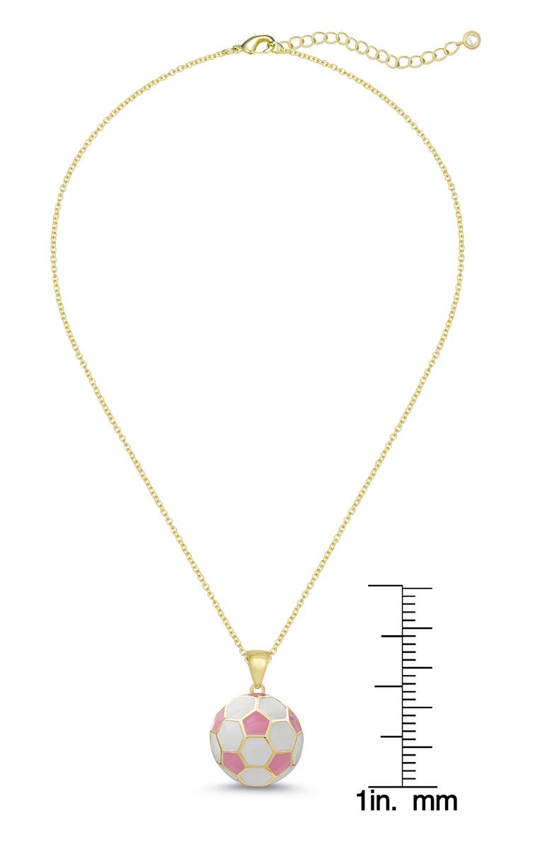 Lily Nily 3D Soccer Ball Necklace, Alternate, color, Pink