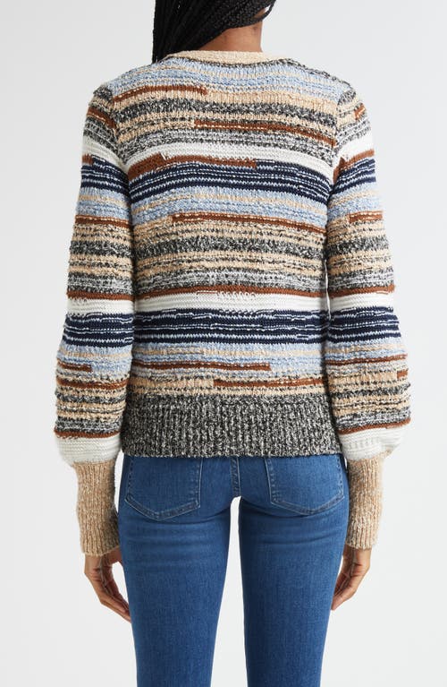 Veronica Beard Cecily Mixed Stripe Cotton Cardigan In Multi