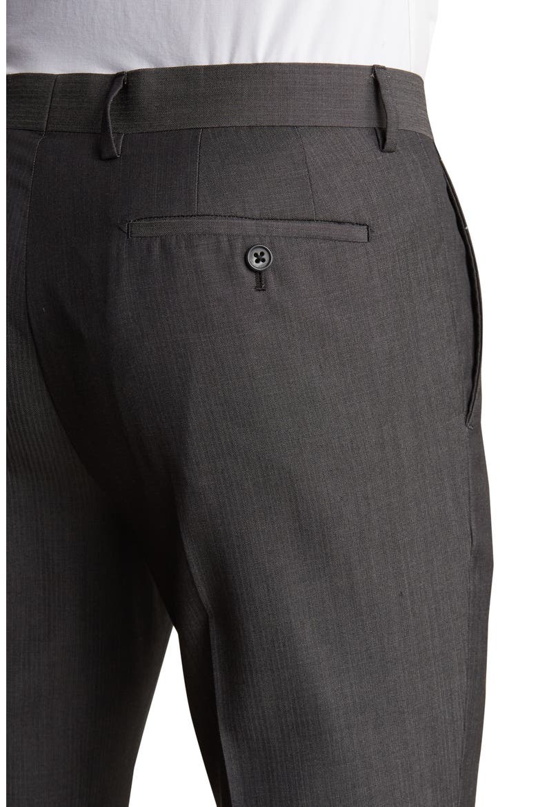 Charcoal Herringbone Two-Button Notch Lapel Wool Suit, Alternate, color, CHARCOAL