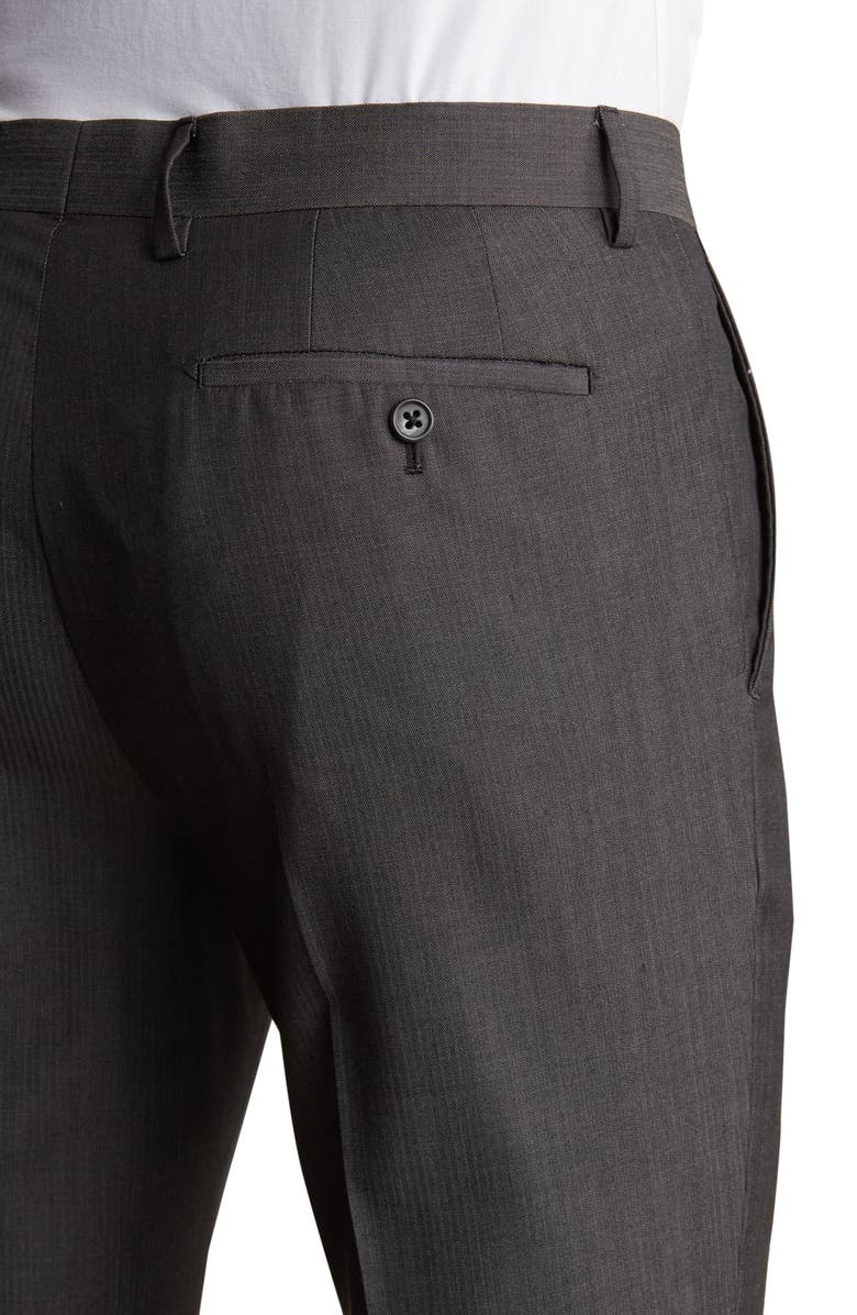 John Varvatos Star USA Charcoal Herringbone Two-Button Notch Lapel Wool Suit, Alternate, color, Charcoal