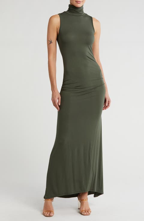 Turtleneck Sleeveless Maxi Dress